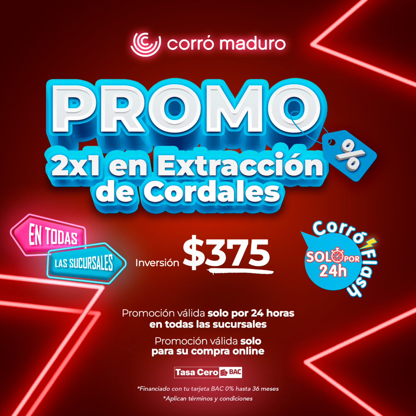 Extracción de Cordales 2x1 (en todas las sucursales) - CorróFlash ⚡